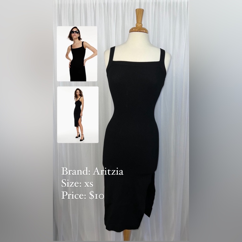 Aritzia black knit dress size XS - very gently worn 1x